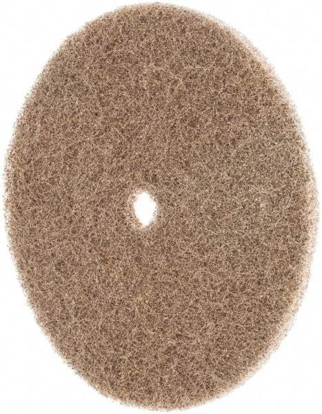 3M - 6" Medium Grade Deburring Disc - 1/2" Center Hole, Arbor Connection, Tan, 4,000 Max RPM - USA Tool & Supply