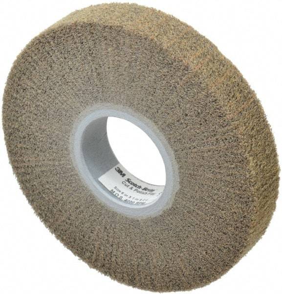 3M - 6" Diam Aluminum Oxide Cutting, Polishing Flap Wheel - 2" Hole, 1" Wide, Density 7, Nonwoven, Medium Grade, 4,000 Max RPM - USA Tool & Supply