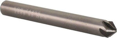 SGS - 1/4" Head Diam, 1/4" Shank Diam, 6 Flute 90° Solid Carbide Countersink - Bright Finish, 2" OAL, Single End, Straight Shank, Right Hand Cut - USA Tool & Supply