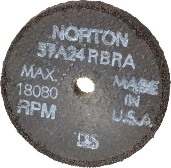 Norton - 3" Diam x 3/8" Hole x 3/8" Thick, R Hardness, 24 Grit Surface Grinding Wheel - Aluminum Oxide, Type 1, Very Coarse Grade, 18,080 Max RPM, No Recess - USA Tool & Supply