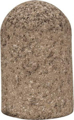 Norton - Type 18R, 2" Max Diam, 3" Head Thickness, 24 Grit Round Tip Plug - Aluminum Oxide, Very Coarse Grade, 5/8-11 Shank Thread - USA Tool & Supply