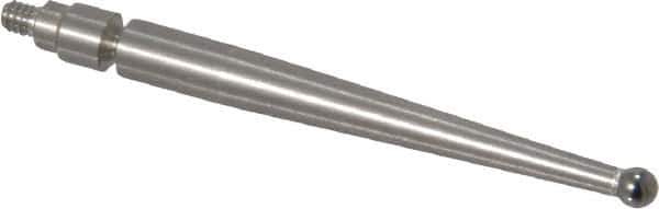 Mitutoyo - 2mm Ball Diam, Carbide, Ball Test Indicator Contact Point - 1.2" Contact Point Length, Use with Mitutoyo 513 Series Dial Test Indicators - USA Tool & Supply