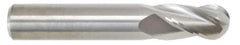 M.A. Ford - 0.3937" Diam, 25mm LOC, 4 Flute Solid Carbide Ball End Mill - TiCN Finish, Single End, 70mm OAL, 10mm Shank Diam, Spiral Flute - USA Tool & Supply