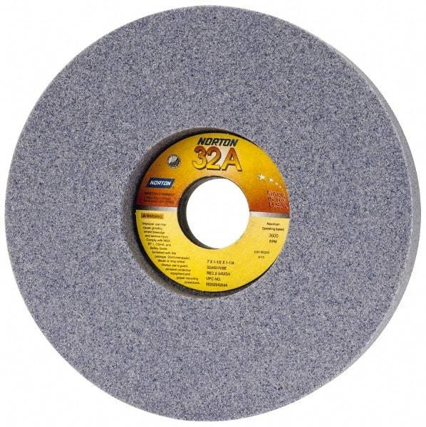 Norton - 7" Diam x 1-1/4" Hole x 1-1/2" Thick, I Hardness, 60 Grit Surface Grinding Wheel - Aluminum Oxide, Type 5, Medium Grade, 3,600 Max RPM, Vitrified Bond, One-Side Recess - USA Tool & Supply