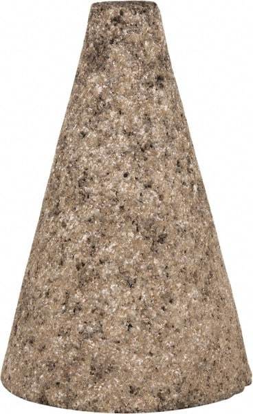 Norton - Type 17, 2" Max Diam, 3" Head Thickness, 24 Grit Square Tip Cone - Aluminum Oxide, Very Coarse Grade, 5/8-11 Shank Thread - USA Tool & Supply