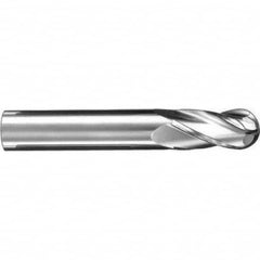 SGS - 3/16" Diam, 3/4" LOC, 4 Flute Solid Carbide Ball End Mill - Exact Industrial Supply