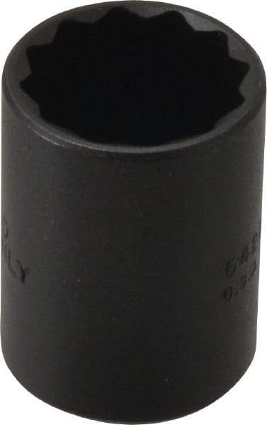 Proto - 7/8", 1/2" Drive, Standard Hand Socket - 12 Points, 1-9/16" OAL, Alloy Steel, Black Finish - USA Tool & Supply