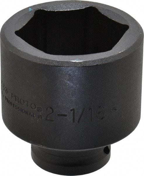 Proto - 3/4" Drive 2-1/16" Standard Impact Socket - 6 Points, 3-3/32" OAL - USA Tool & Supply