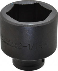 Proto - 3/4" Drive 2-1/16" Standard Impact Socket - 6 Points, 3-3/32" OAL - USA Tool & Supply
