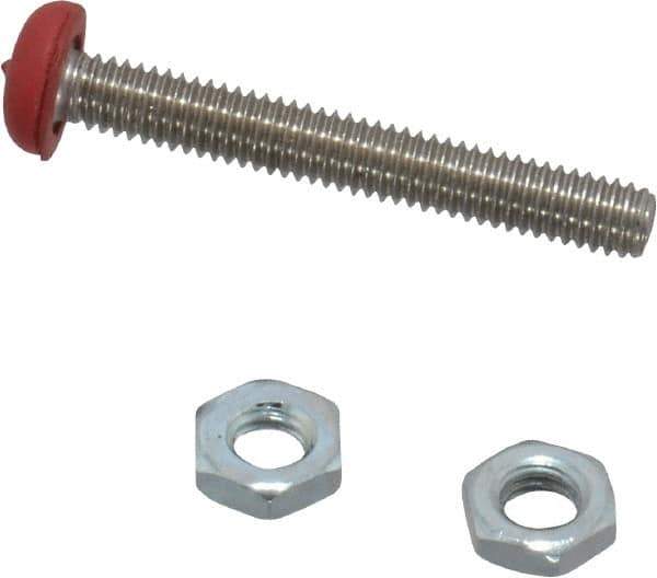 De-Sta-Co - M4 Carbon Steel Cap Tip Clamp Spindle Assembly - 29.97mm Thread Length, 32mm OAL, Flat Tip Cap, 0.28" Tip Surface Diam, Use with Toggle Clamps - USA Tool & Supply