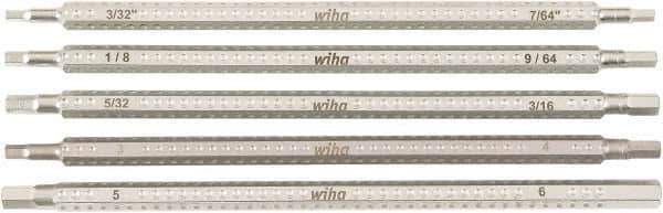 Wiha - 5 Piece Hex Drive Bit Set - Ball End Hex Point - USA Tool & Supply