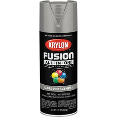 Krylon - Spray Paints Type: Acrylic Enamel Spray Paint Color: Vintage Gray - USA Tool & Supply