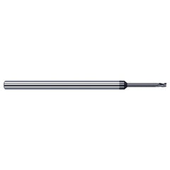 Variable Helix End Mills for Exotic Alloys - 0.0310″ (1/32″) Cutter Diameter × 0.0470″ (3/64″) Length of Cut × 0.1560″ (5/32″) Reach Carbide Square End Mill for Exotic Alloys, 3 Flutes, AlTiN Nano Coated - Exact Industrial Supply