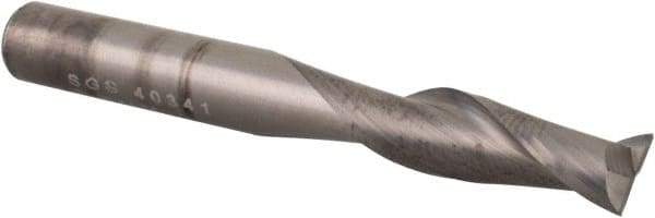 SGS - 6mm, 19mm LOC, 6mm Shank Diam, 50mm OAL, 2 Flute, Solid Carbide Square End Mill - Single End, Uncoated, Spiral Flute, 30° Helix, Centercutting, Right Hand Cut, Right Hand Flute, Series 3 - USA Tool & Supply