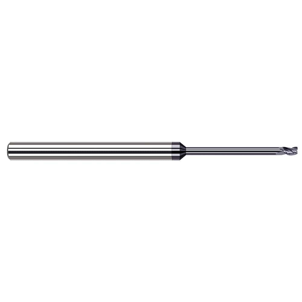 Corner Radius End Mill: 3/16″ Dia, 0.285″ LOC, 1/64″ Radius, 4 Flutes, Solid Carbide 4″ OAL, 3/16″ Shank Dia, 37 ° Helix, AlTiN Coated, Corner Radius End