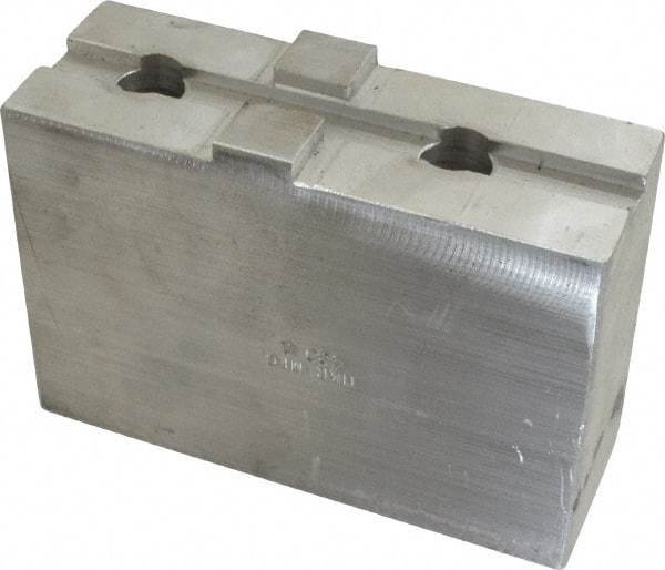 H & R Manufacturing - Tongue & Groove Attachment, Square Soft Lathe Chuck Jaw - Aluminum, 3" Btw Mount Hole Ctrs, 5-5/8" Long x 2" Wide x 3-3/16" High, 1/2" Groove - USA Tool & Supply