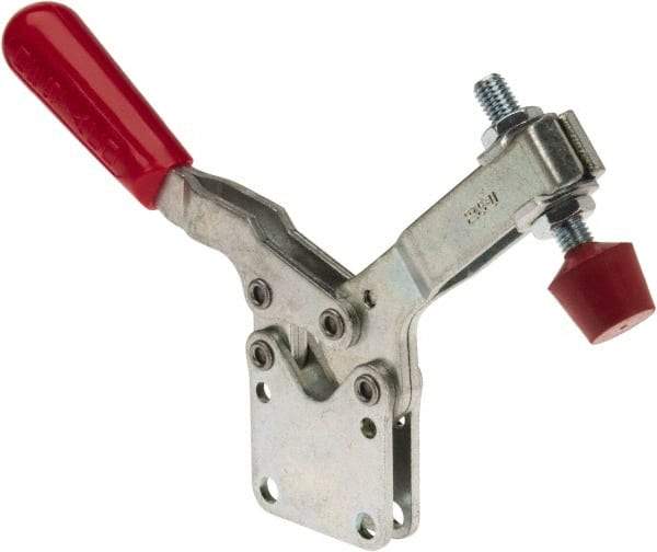De-Sta-Co - 750 Lb Holding Capacity, Horizontal Handle, Manual Hold Down Toggle Clamp - 70° Handle Movement, 92° Bar Opening, U-Bar, Straight Base, Electro-Plated Zinc, Carbon Steel - USA Tool & Supply