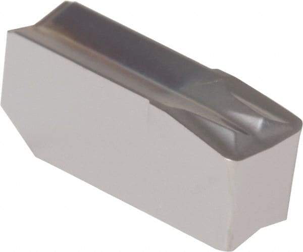 Iscar - 406GIMF F Grade IC328, 4mm Cutting Width Carbide Grooving Insert - 2.4mm Max Depth of Cut, Neutral, 0.6mm Corner Radius, TiN/TiCN/TiN Finish - USA Tool & Supply