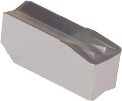 Iscar - 406GIMF F Grade IC328, 4mm Cutting Width Carbide Grooving Insert - 2.4mm Max Depth of Cut, Neutral, 0.6mm Corner Radius, TiN/TiCN/TiN Finish - USA Tool & Supply