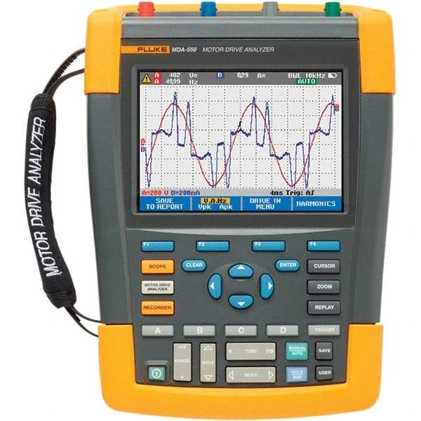 Fluke - 3 Phase, 1,000 VAC, 0.01 to 400 Amp Capability, 500 Hz Calibration, VGA Display Power Meter - ±(3% + 10 Counts) Excluding Current Clamp Current Accuracy, ±(3% + 10 Counts) Voltage Accuracy - USA Tool & Supply