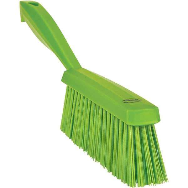 Vikan - 14" OAL, Polyester Staple Set Bench Brush - 2" Bristle Length, 6-3/8" Long Head, Straight Polypropylene Handle, Lime Green - USA Tool & Supply