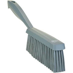 Vikan - 14" OAL, Polyester Staple Set Bench Brush - 2" Bristle Length, 6-3/8" Long Head, Straight Polypropylene Handle, Gray - USA Tool & Supply