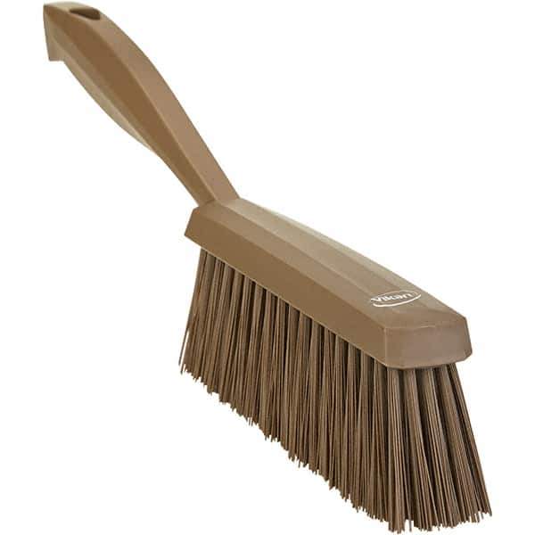 Vikan - 14" OAL, Polyester Staple Set Bench Brush - 2" Bristle Length, 6-3/8" Long Head, Straight Polypropylene Handle, Brown - USA Tool & Supply