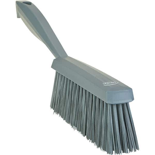 Vikan - 14" OAL, Polyester Staple Set Bench Brush - 2" Bristle Length, 6-3/8" Long Head, Straight Polypropylene Handle, Gray - USA Tool & Supply