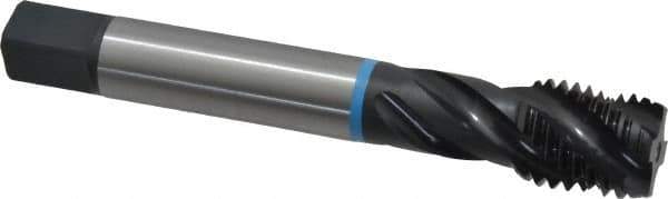 Emuge - 7/8-9 UNC 4 Flute 2B Modified Bottoming Spiral Flute Tap - Cobalt, Oxide Finish, 5.512" OAL, Right Hand Flute, Right Hand Thread, Series Enorm-VA - USA Tool & Supply