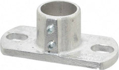 Hollaender - 1-1/4" Pipe, Base Flange, Aluminum Alloy Flange Pipe Rail Fitting - Bright Finish - USA Tool & Supply