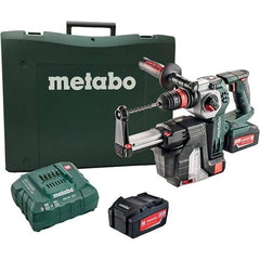 Metabo - 18 Volt 1" SDS-Plus Keyless Chuck Cordless Rotary Hammer - 4500 BPM, 1200 RPM, Reversible, D-Handle - USA Tool & Supply