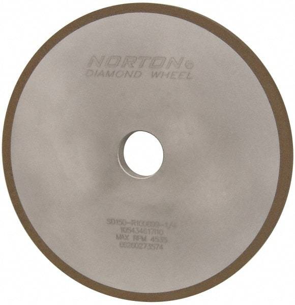 Norton - 8" Diam x 1-1/4" Hole x 1/2" Thick, 150 Grit Surface Grinding Wheel - Diamond, Type 1A1, Very Fine Grade, Resinoid Bond - USA Tool & Supply