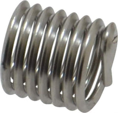 Recoil - 3/8-16 UNC, 0.562" OAL, Free Running Helical Insert - 7-1/4 Free Coils, Tanged, Stainless Steel, Bright Finish, 1-1/2D Insert Length - USA Tool & Supply