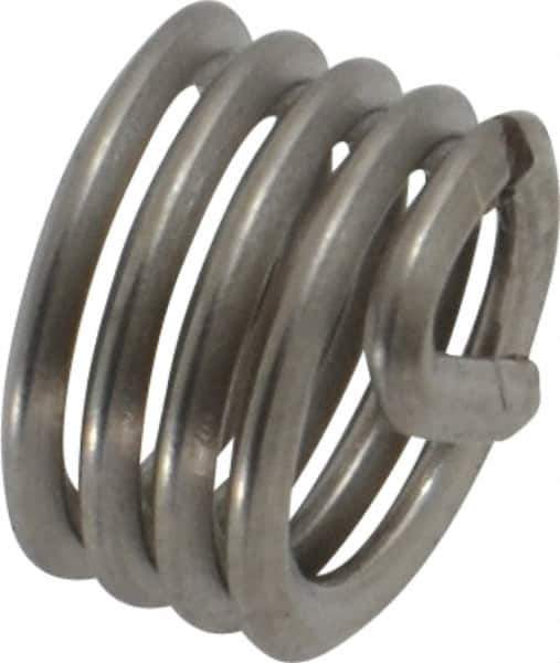 Recoil - 5/16-18 UNC, 0.312" OAL, Free Running Helical Insert - 4 Free Coils, Tanged, Stainless Steel, Bright Finish, 1D Insert Length - USA Tool & Supply