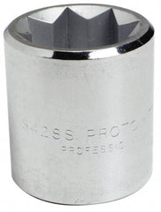 Proto - 3/8", 1/2" Drive, Standard Hand Socket - 8 Points, 1-7/16" OAL, Alloy Steel, Chrome Finish - USA Tool & Supply