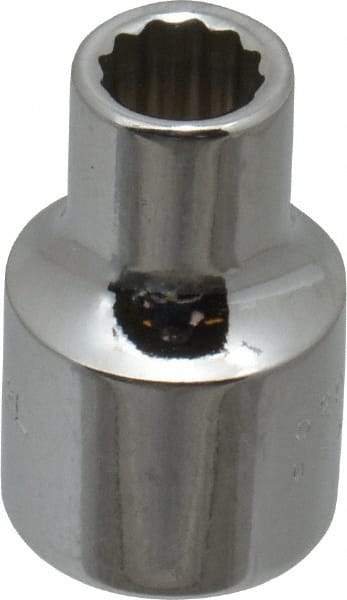 Proto - 3/8" Drive, Standard Hand Socket - 12 Points, 1-3/32" OAL, Chrome Finish - USA Tool & Supply