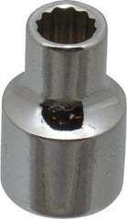 Proto - 3/8" Drive, Standard Hand Socket - 12 Points, 1-3/32" OAL, Chrome Finish - USA Tool & Supply
