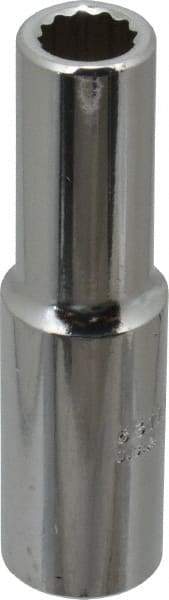 Proto - 1/2" Drive, Deep Hand Socket - 12 Points, 3-1/4" OAL, Chrome Finish - USA Tool & Supply