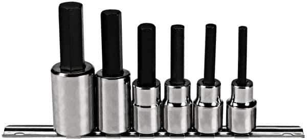 Proto - 6 Piece 1/2" Drive Metric Hex Bit Socket Set - 6 to 17mm Hex - USA Tool & Supply