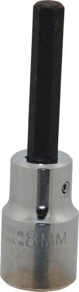 Proto - 1/2" Drive, 8mm Hex Bit Socket - 3-1/4" OAL - USA Tool & Supply