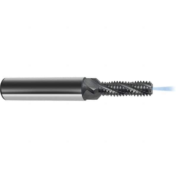 Guhring - M12x1.00 Metric Fine , 9.95mm Cut Diam, 4 Flute Solid Carbide Helical Flute Thread Mill - Internal Thread, 30.5mm LOC, 90mm OAL, 14mm Shank Diam - USA Tool & Supply