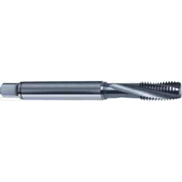 Guhring - M16x2.00 Metric 4 Flute 6HX Modified Bottoming Spiral Flute Tap - High Speed Steel, TiCN Finish, 110mm OAL, Right Hand Flute, Right Hand Thread, D7/D8, Series 2909 - USA Tool & Supply