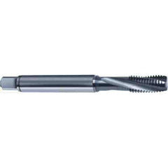 Guhring - M16x2.00 Metric 4 Flute 6HX Modified Bottoming Spiral Flute Tap - High Speed Steel, TiCN Finish, 110mm OAL, Right Hand Flute, Right Hand Thread, D7/D8, Series 2909 - USA Tool & Supply