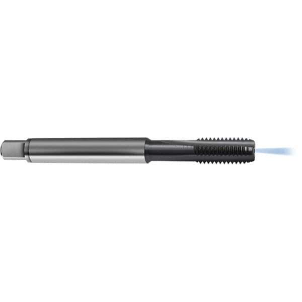 Guhring - 3/8-24 UNF 2BX 3 Flute TiCN Finish High Speed Steel Straight Flute Standard Hand Tap - Modified Bottoming, Right Hand Thread, 3.5433" OAL, H4/H5 Limit, Through Coolant - Exact Industrial Supply
