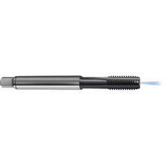 Guhring - M8x1.25 Metric 6HX 3 Flute TiCN Finish High Speed Steel Straight Flute Standard Hand Tap - Bottoming, Right Hand Thread, 90mm OAL, D5/D6 Limit, Through Coolant - Exact Industrial Supply
