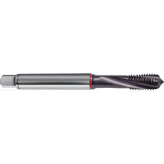 Guhring - M4x0.70 Metric 3 Flute 6H Modified Bottoming Spiral Flute Tap - High Speed Steel, TiAlN Finish, 63mm OAL, Right Hand Flute, Right Hand Thread, D3/D4, Series 1577 - Exact Industrial Supply