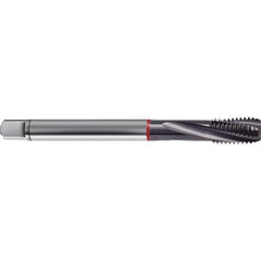 Guhring - M16x2.00 Metric 4 Flute 6H Modified Bottoming Spiral Flute Tap - High Speed Steel, TiAlN Finish, 110mm OAL, Right Hand Flute, Right Hand Thread, D6/D7, Series 1578 - USA Tool & Supply