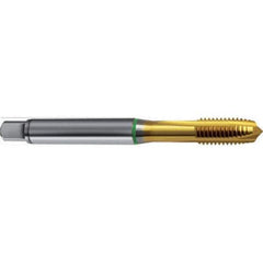 Guhring - M16x2.00 Metric 4 Flute 6H Plug Spiral Flute Tap - High Speed Steel, TiN Finish, 110mm OAL, Right Hand Flute, Right Hand Thread, D13, Series 4331 - USA Tool & Supply