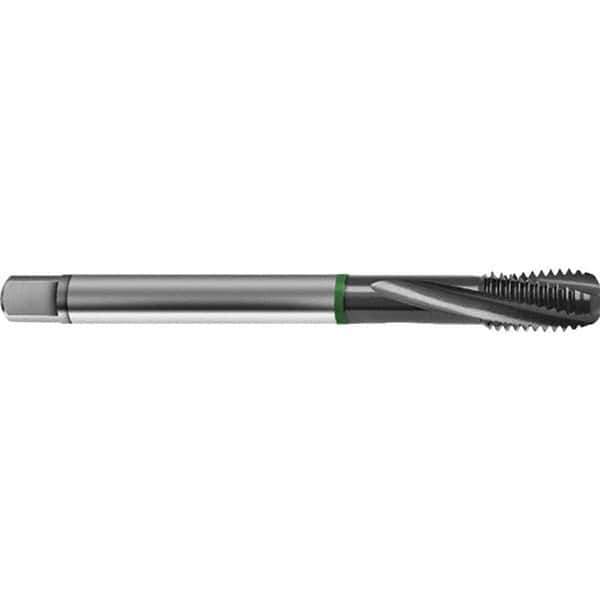 Guhring - M8x1.00 Metric 3 Flute 6H Bottoming Spiral Flute Tap - High Speed Steel, TiCN Finish, 90mm OAL, Right Hand Flute, Right Hand Thread, D4/D5, Series 4156 - Exact Industrial Supply