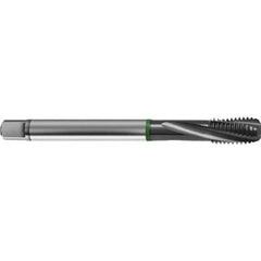Guhring - M8x1.00 Metric 3 Flute 6H Bottoming Spiral Flute Tap - High Speed Steel, TiCN Finish, 90mm OAL, Right Hand Flute, Right Hand Thread, D4/D5, Series 4156 - Exact Industrial Supply